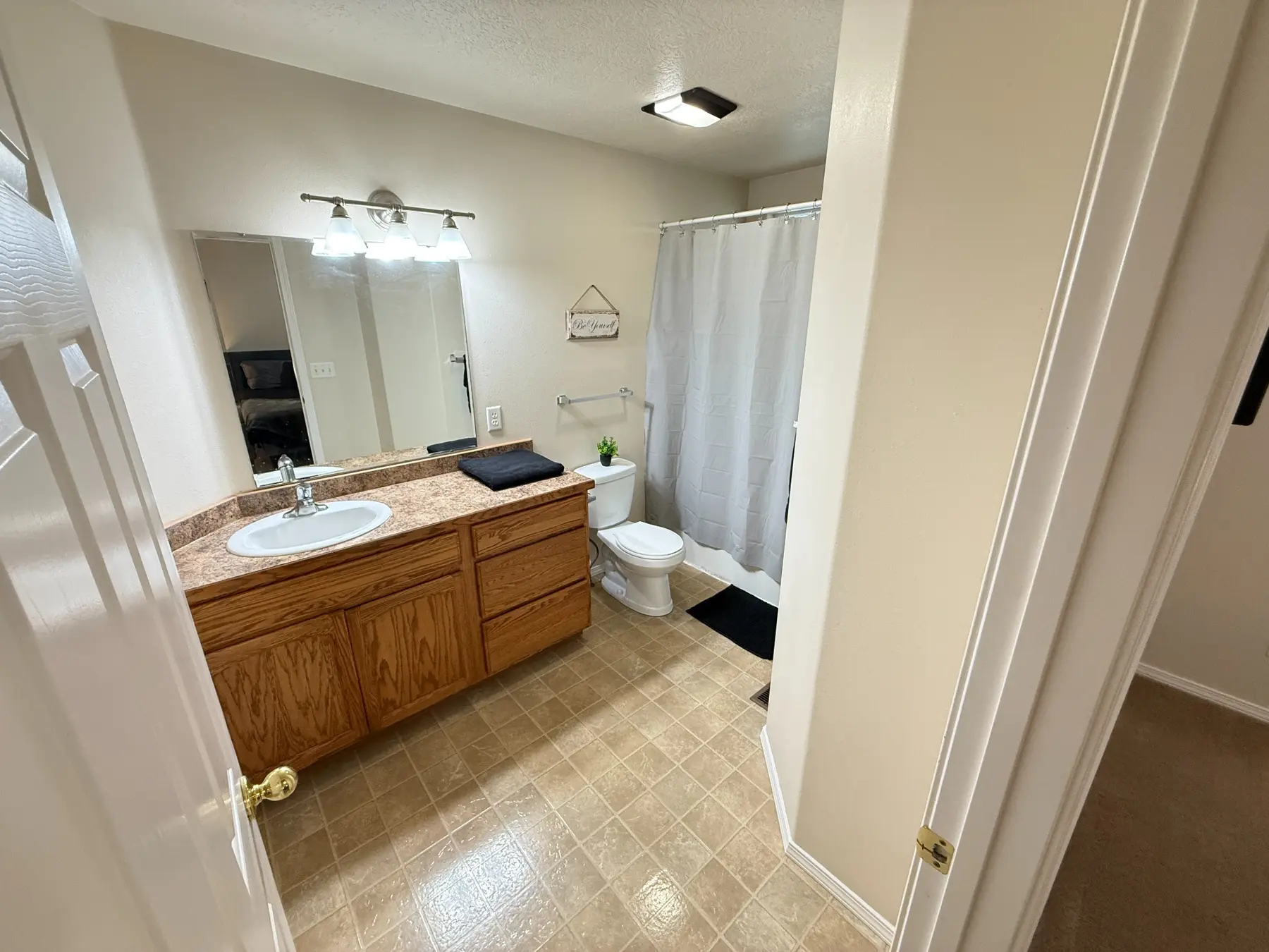 Primary bathroom at Dora Drive Bright Stay